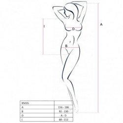 PASSION WOMAN BS035 BODYSTOCKING BLANCO TALLA UNICA