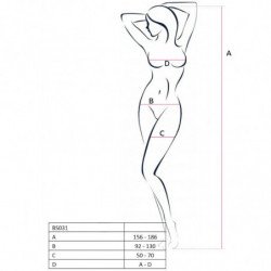 PASSION WOMAN BS031 BODYSTOCKING BLANCO TALLA UNICA