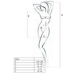 PASSION - MUJER BS025 BODYSTOCKING NEGRO ESTILO VESTIDO TALLA ÚNICA