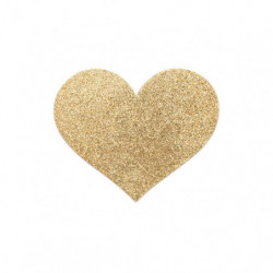 BIJOUX INDISCRETS - CUBREPEZONES FLASH CON FORMA DE CORAZÓN DORADO