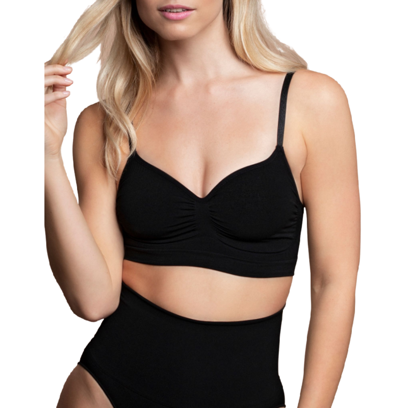BYE-BRA - SUJETADOR DE CONTROL MEDIO SIN COSTURAS NEGRO TALLA L