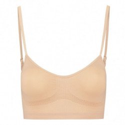BYE-BRA - SUJETADOR DE CONTROL MEDIO SIN COSTURAS BEIGE TALLA M