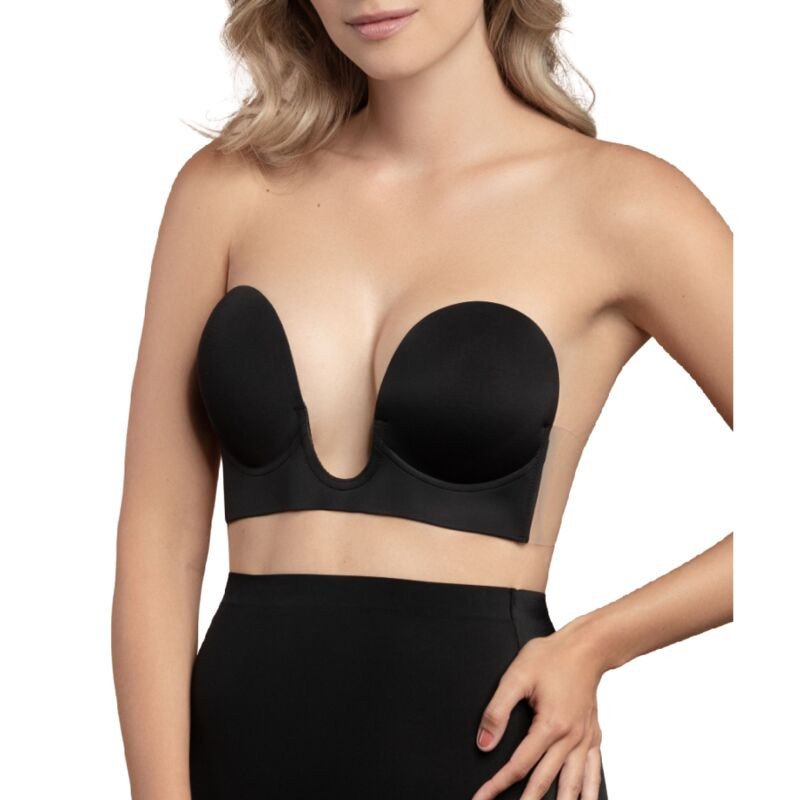 BYE-BRA - SUJETADOR SIN ASAS FORMA U NEGRO COPA D
