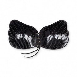 BYE-BRA - SUJETADOR PUSH-UP NEGRO CON LACE-IT, COPA D