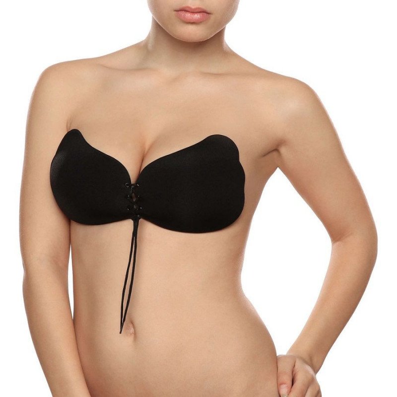 BYE-BRA - SUJETADOR PUSH-UP NEGRO CON LACE-IT, COPA A