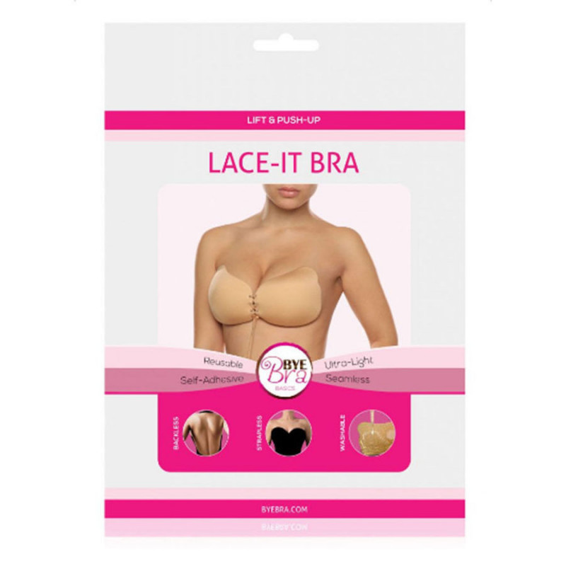 BYE-BRA - SUJETADOR PUSH-UP CON LACE-IT, COPA BEIGE A