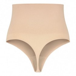 BYE-BRA - FAJA SIN COSTURAS ESTILO TANGA BEIGE TALLA L