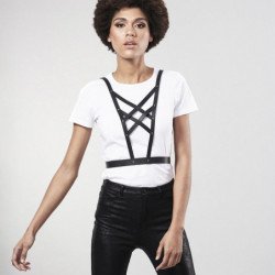 BIJOUX - ARNÉS CON FORMA DE LABERINTO CRUZADO INDISCRETS CON ESCOTE NEGRO