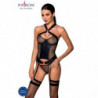 PASSION - CORSET AMANDA DE CUERO ECOLÓGICO L/XL