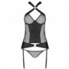 PASSION - CORSET AMANDA DE CUERO ECOLÓGICO L/XL
