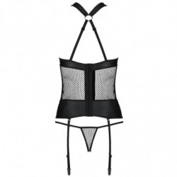 PASSION - CORSET AMANDA DE CUERO ECOLÓGICO L/XL