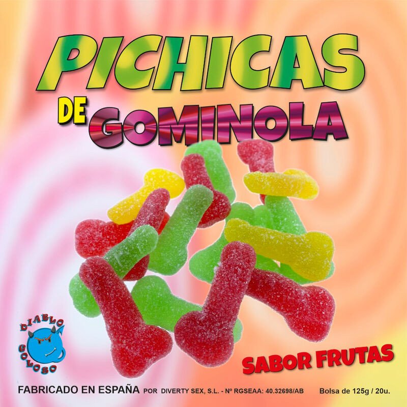 DIABLO GOLOSO - GUMMINOL DE FRUTAS PICHITAS CON AZÚCAR