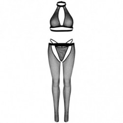 LEG AVENUE - TOP DE RED, TANGA Y MEDIAS