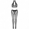 LEG AVENUE - TOP DE RED, TANGA Y MEDIAS