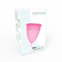 STERCUP - COPA MENSTRUAL DE SILICONA CON CERTIFICACIÓN FDA, COLOR ROSA - TALLA L