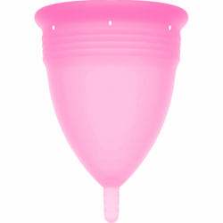 STERCUP - COPA MENSTRUAL DE SILICONA CON CERTIFICACIÓN FDA, COLOR ROSA - TALLA L