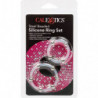 CALEXOTICS - CONJUNTO DE ANILLOS DE SILICONA CON CUENTAS DE ACERO