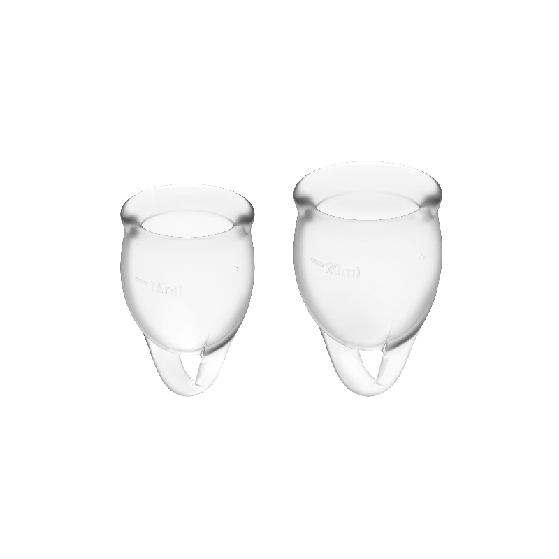 SATISFACTORIA - COPA MENSTRUAL TRANSPARENTE SIN DUDA 15 + 20 ML