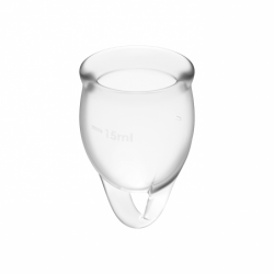 SATISFACTORIA - COPA MENSTRUAL TRANSPARENTE SIN DUDA 15 + 20 ML