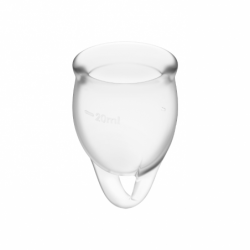 SATISFACTORIA - COPA MENSTRUAL TRANSPARENTE SIN DUDA 15 + 20 ML