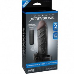 EXTENSION PARA EL PENE CON VIBRADOR REAL FEEL 2 NEGRO