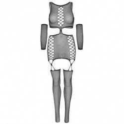 LEG AVENUE VESTIDO CON LIGUERO Y GUANTES TALLA UNICA