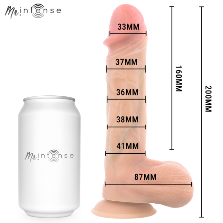 MR INTENSE - LOGAN VIBRATOR DILDO SILICONE WITH HEAT EFFECT AND REMOTE CONTROL 20 CM -Ø- 4,1 CM
