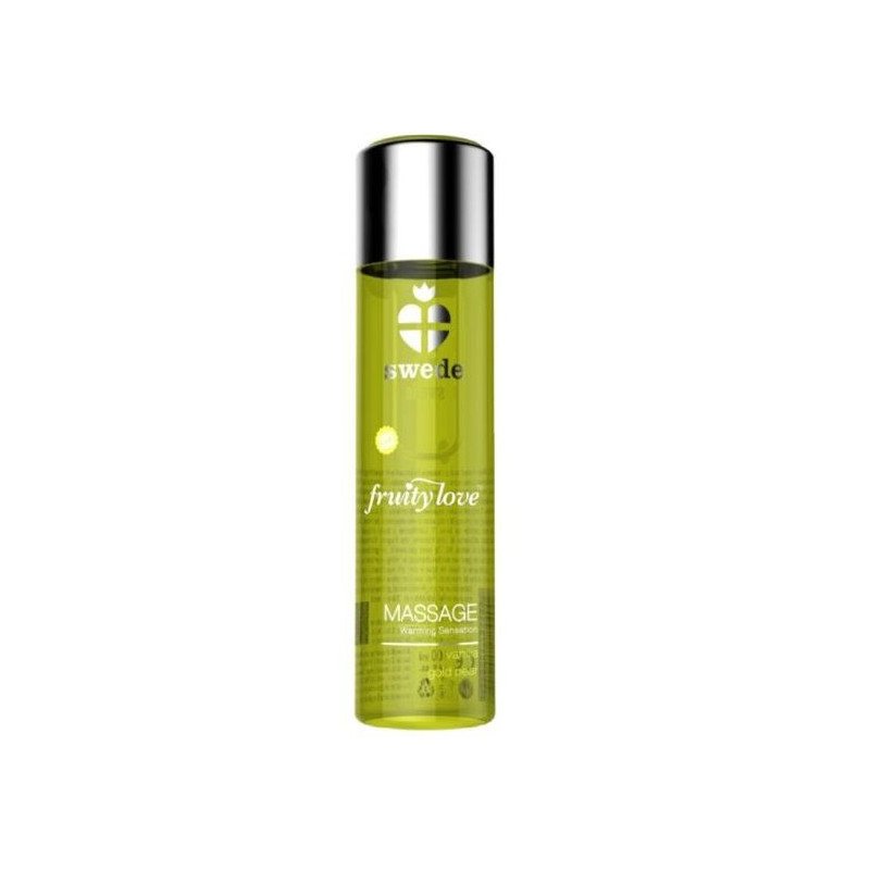 SWEDE - ACEITE DE MASAJE CON EFECTO CALIENTE FRUTAL AMOR VAINILLA Y PERA DORADA 60 ML.