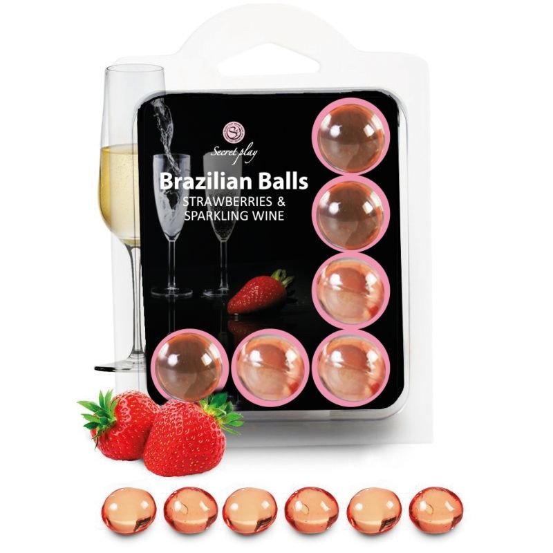 SECRETPLAY - SET DE 6 BOLAS BRASILEÑAS CON FRESAS Y CAVA