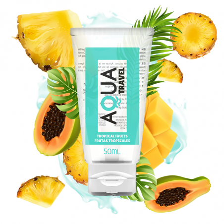 AQUA TRAVEL LUBRICANTE BASE AGUA SABOR FRUTAS TROPICALES - 50 ML