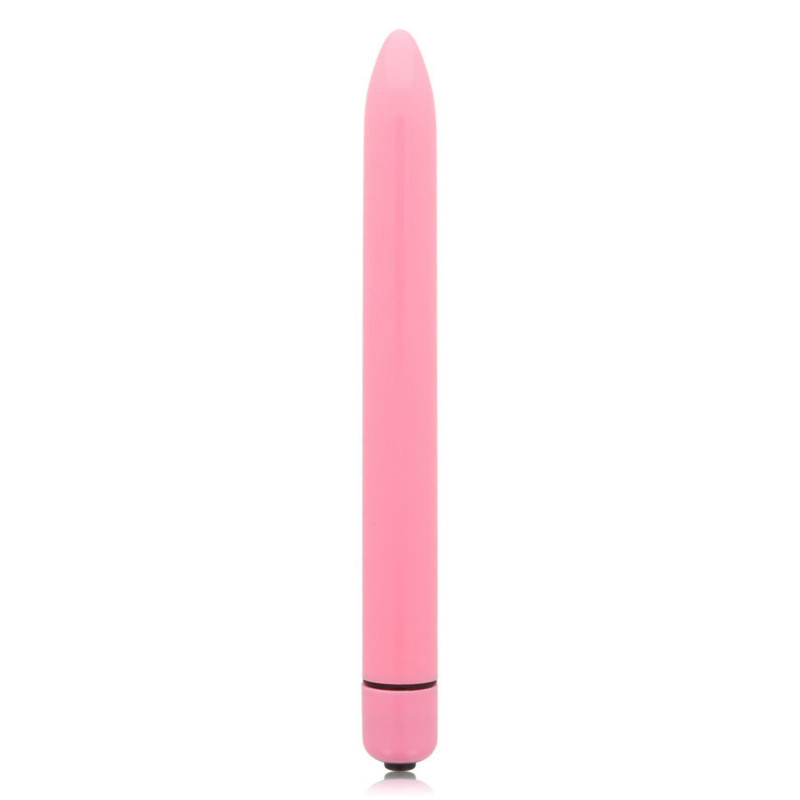 GLOSSY - VIBRADOR ROSA  Y DELGADO