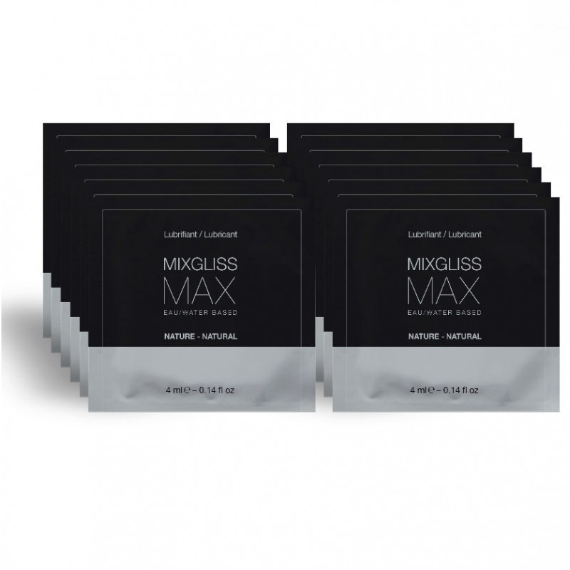 MIXGLISS - DILATADOR ANAL MÁXIMO LUBRICANTE PAQUETE DE 12 DOSIS INDIVIDUALES DE 4ML