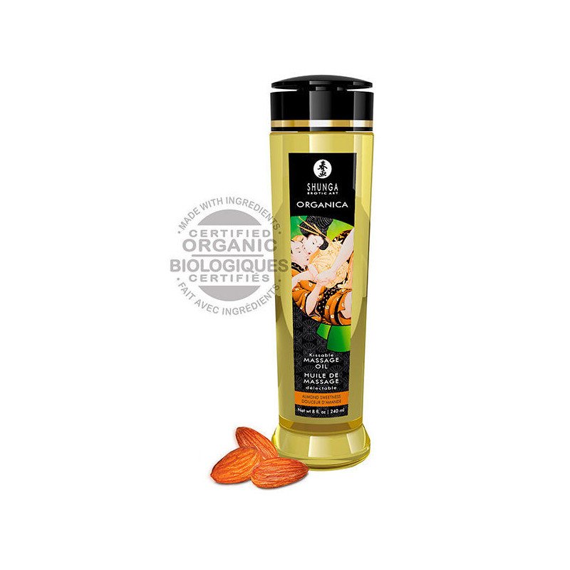 SHUNGA - ACEITE DE MASAJE DE ALMENDRAS ORGÁNICO 240 ML