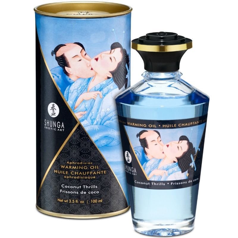 SHUNGA - ACEITE DE MASAJE CON EFECTO CALOR CON SABOR A COCO 100 ML