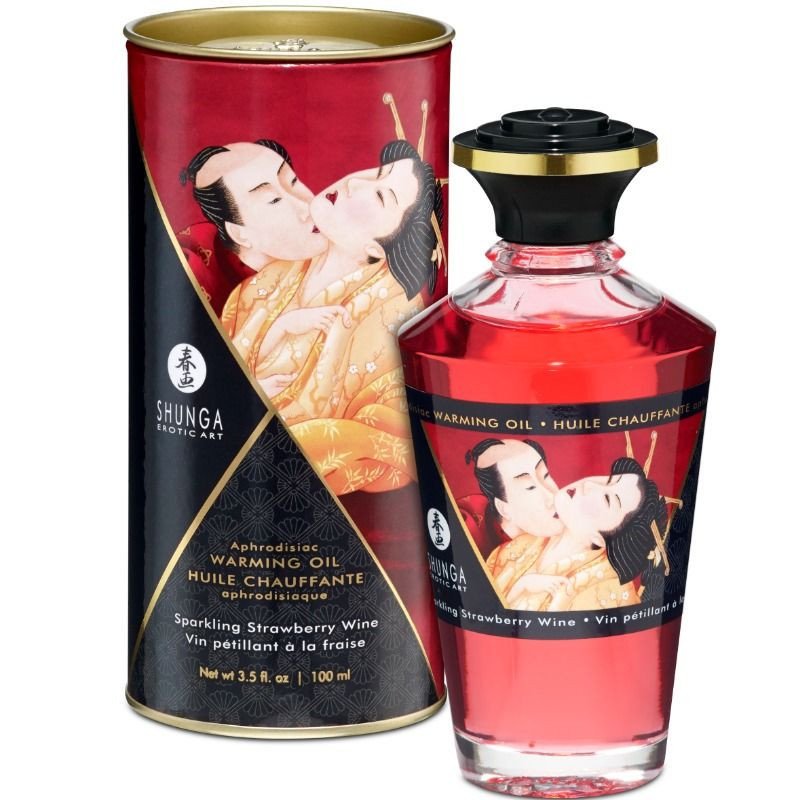 SHUNGA - ACEITE DE MASAJE CON EFECTO CALOR DE FRESAS Y CAVA 100 ML
