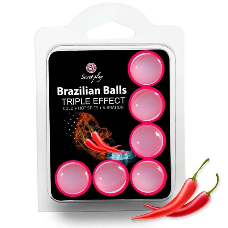 SECRETPLAY - SET DE 6 BOLAS BRASILEÑAS TRIPLE EFECTO