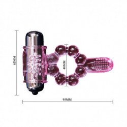 BAILE - ANILLO DE SILICONA CON 10 RITMOS DE LENGUA Y VIBRACIÓN ROSA