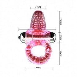 BAILE - ANILLO VIBRADOR ROSA SWEET ABS DE 10 RITMOS PARA PENE