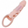BAILE - FUNDA EXTENSORA DE PENE CON VIBRACIÓN Y CORREA NATURAL DE 13,5 CM