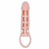 BAILE - FUNDA EXTENSORA DE PENE CON VIBRACIÓN Y CORREA NATURAL DE 13,5 CM