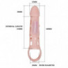 BAILE - FUNDA EXTENSORA DE PENE CON VIBRACIÓN Y CORREA NATURAL DE 13,5 CM
