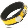 CUERPO DE CUERO - CORREA DE CUERO AJUSTABLE PARA PENE AMARILLO-NEGRO