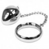 METAL HARD - ANILLO PARA PENE DE 45 MM + CADENA CON BOLA METÁLICA
