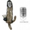 BAILE - FUNDA PARA PENE BRAVE MAN CON ESTIMULACIÓN DE CLÍTORIS Y ANAL DOBLE BALA NEGRA 16,5 CM