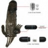 BAILE - FUNDA PARA PENE BRAVE MAN CON ESTIMULACIÓN DE CLÍTORIS Y ANAL DOBLE BALA NEGRA 16,5 CM