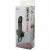 BAILE - FUNDA PARA PENE BRAVE MAN CON ESTIMULACIÓN DE CLÍTORIS Y ANAL DOBLE BALA NEGRA 16,5 CM