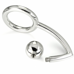 ANILLO PARA PENE DE METAL DURO CON GANCHO ANAL 45MM
