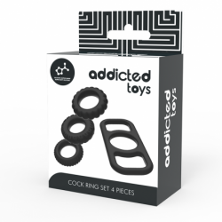JUGUETES PARA ADICTOS - JUEGO DE ANILLOS PARA EL PENE DE 4 PIEZAS