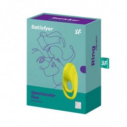 SATISFACTOR - ESPECTACULAR VIBRADOR DE DOBLE ANILLO AMARILLO