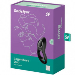 SATISFYER - VIBRADOR DE DOBLE ANILLO LEGENDARIO NEGRO